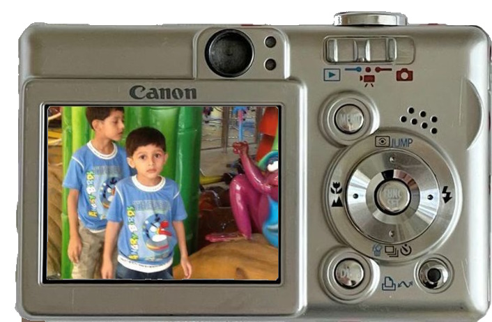 Camera photo with baby